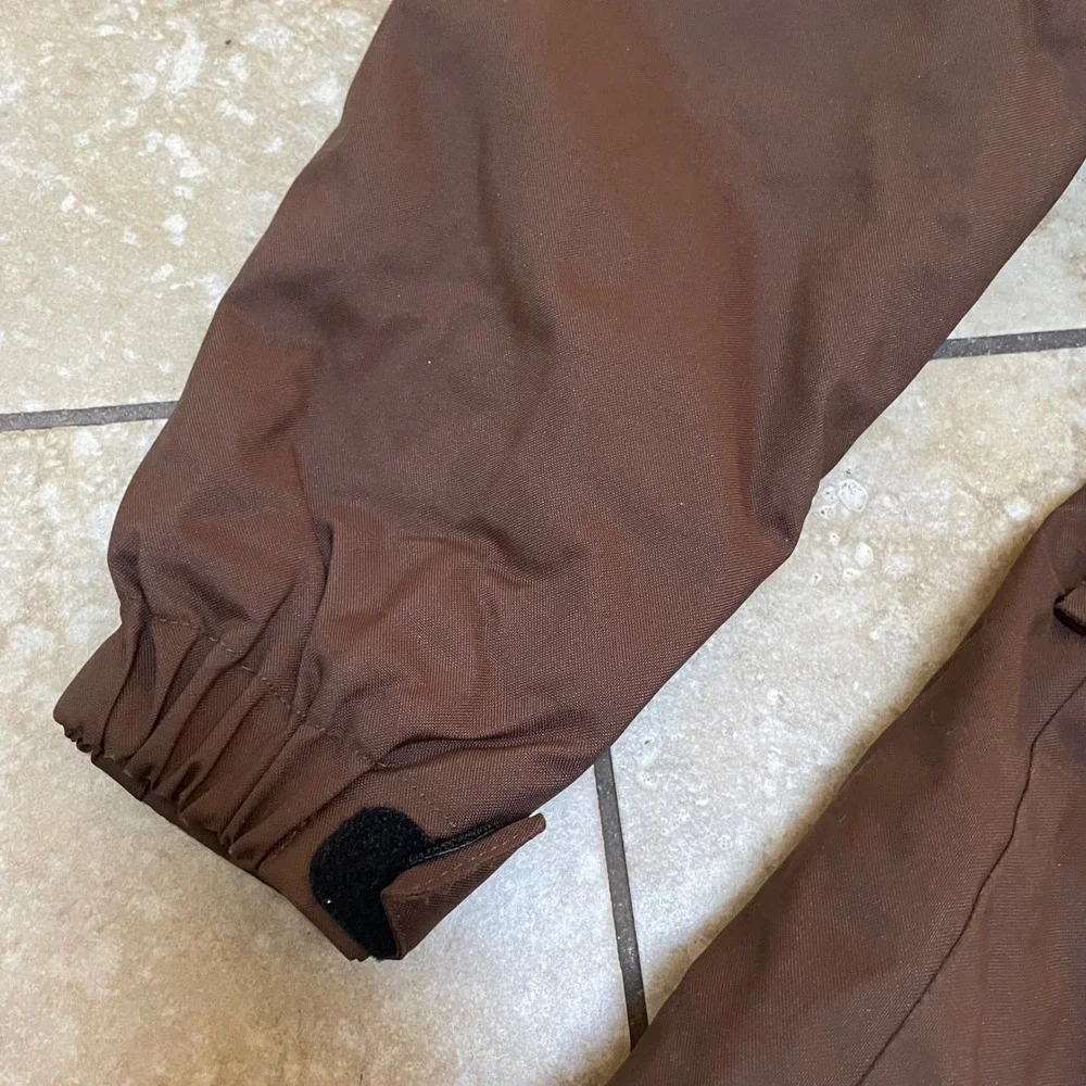 Descente‎ DNA Ski Jacket Mens Large Brown Tan Hooded Full Zip Snow Coat M-T5-XO